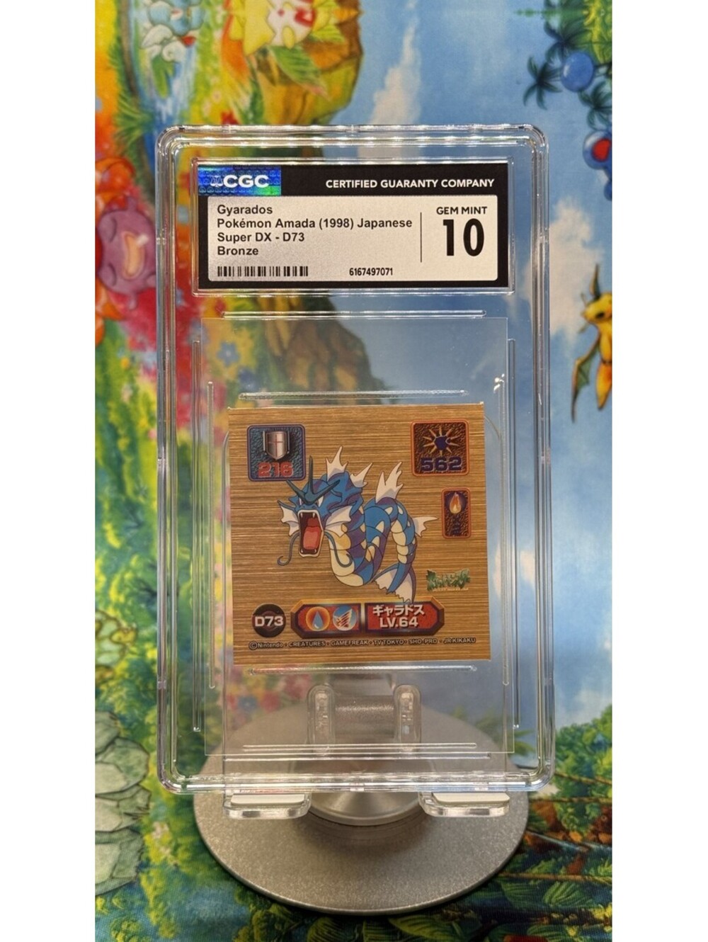Gyarados Pokémon Amada Super DX D73 1998 Japanese Bronze CGC 10